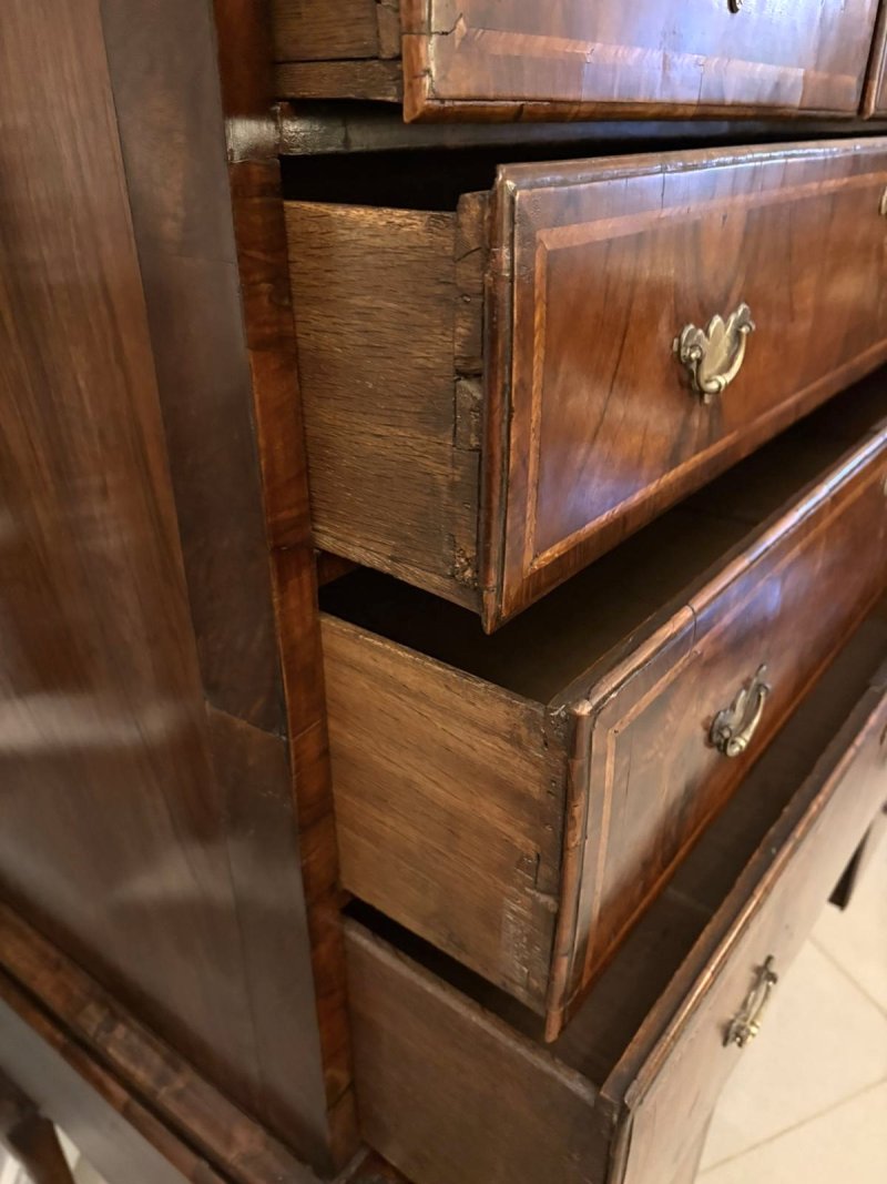 Exceptional Quality Early 18th Century Antique George I Walnut Chest on Stand